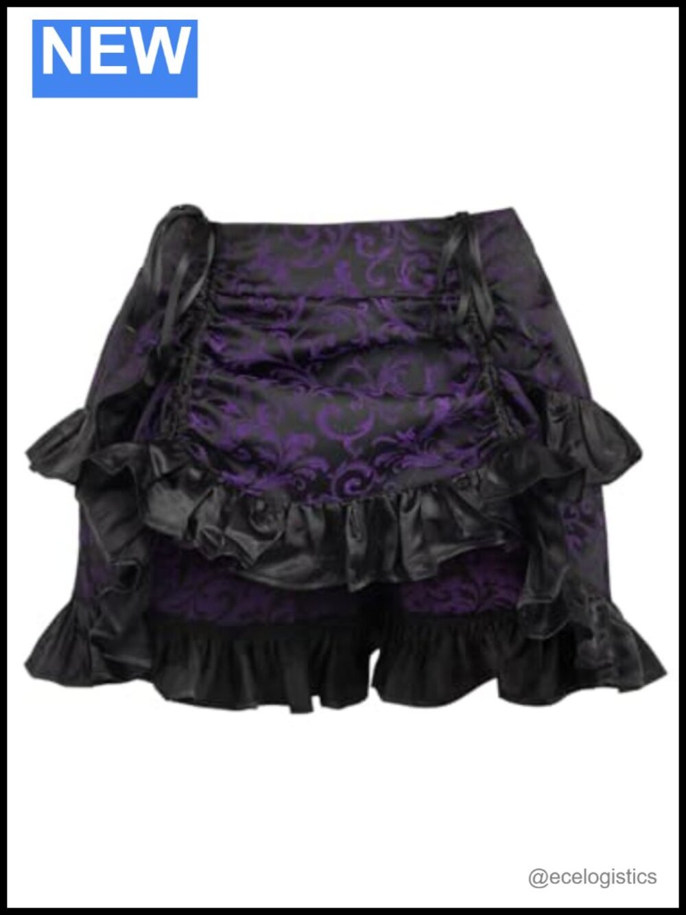 Brocade Ruched Bustle Mini Skirt Cosplay Dance Halloween